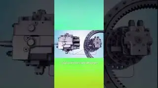 Hydraulic swing motor of an excavator operates by receiving hydraulic oil for #xcmg #volvo #hitachi