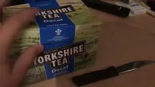 Unboxing ASMR of Yorkshire Decaf tea