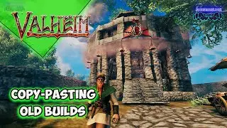 🔴Valheim Copy-Pasting Old Builds - PLAINS FARM Old Trophy Tower!