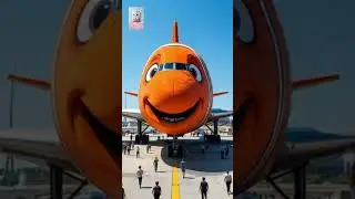 Nemo Fish Themed Airplane 🎀  #airplane #travel #nemo #cute​ #funny​ #short