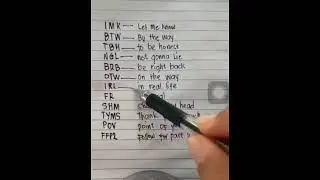 Abbreviation of LMK,BTW,TBH,NGL,BRB,OTW,IRL,FR,SHM,TYSM, POV, FFP2 #Shorts #youtubeshorts #viral #YT