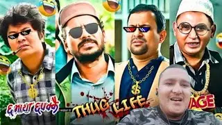 Reacting to  Nepali Comedy Movies Savage Thug Life Moments 😂🔥 || Laugh with Arjun ||