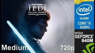 Star Wars Jedi - Fallen Order on 940m + Core i5 5200u, HP AB032TX Laptop, Medium Settings, 720p