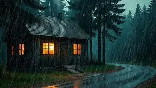 Sleep with Rain Sounds 🌧️ Cozy Cabin & Soft Thunder Ambience