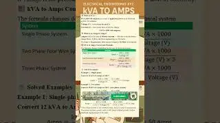 kVA to Amps Conversion Formulas