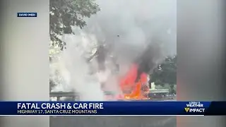 Woman dead after Santa Cruz Mountains crash; car catches fire