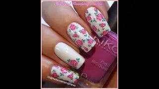 UberChic Beauty  Collection 12 and Roses Layered Manicure -  Review and Tutorial