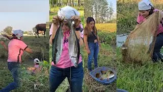 Santo dios Blanca agarro esta clase de pescado ella intento en repujar a marta al rio 🤯😩