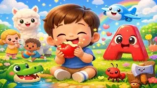 Words starting with letter A|A is for Apple 🍎|kids educational poem|kid's song ♥️💖🥰