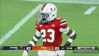 Te'Cory Couch Miami Hurricanes CB 2021-22 Highlights