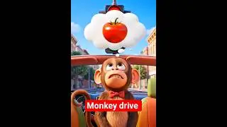 Monkey 🐒 Car 🚗 Driver 😀#shorts #cartoon