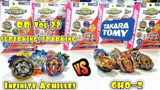 Beyblade Burst Random Booster Vol 22 vs CHO-Z Beys! Infinite Achilles Unboxing/Review - Superking