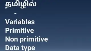 variable type in java primitive and non primitive data type தமிழில்