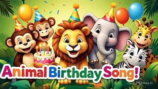 #Animal Birthday Song for Kids | Fun Cartoon Song with Jungle Friends!