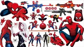 Marvel series toy unboxing review, Spider Man shield, Captain America toy gun, Iron Man toy doll