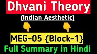 Dhvani Theory in hindi||Dhvani Theory(Indian Aesthetics) in hindi||Dhvani Theory by Anadvardhna MEG5