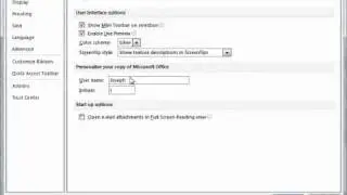Word 2010 Tutorial Setting Word Options-2010 Microsoft Training Lesson 23.1