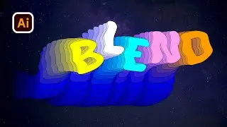 How to Create 3D Blend Text Effect in Adobe Illustrator | Colorful Typography Design