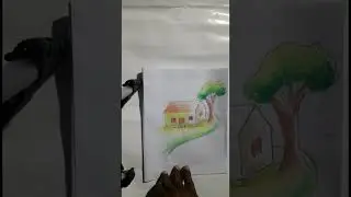 house art,village nature art #nature #house #village #tree
