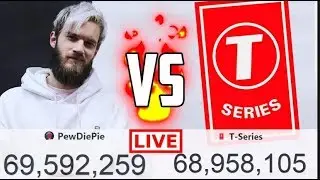 PEWDIEPIE VS T-SERIES LIVE SUB COUNT!