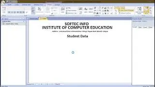 MS Access Class 2 BY RITIK SHARMA SOFTEC INFO INSTITUTE OF COMPUTER EDUCATION