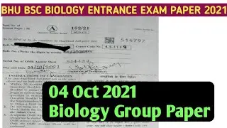 BHU BSC BIOLOGY 2021 Question Paper/BHU BSC 2021 BIOLOGY ANSWER KEY/4 Oct 2021 BHU BSC biology paper