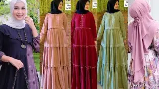 Baju gamis terbaru 2022 gamis lebaran tahun ini Simple elegan dan terjangkau