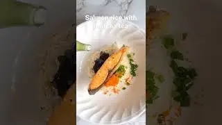 #shorts Oddly satisfying salmon rice with match tea (Japanese food) | KT Food Review