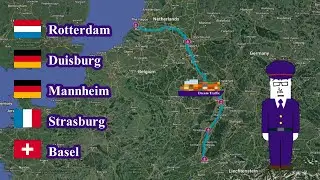 The Rhine River Dream High Speed Cargo Ship Trade [Rotterdam~Duisburg 3h30min]