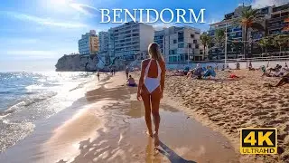 ☀️ WALKING THE BEST BEACH in Benidorm Spain 🇪🇸 | Feel the Summer All Year Long 🌊 4K Relaxing Walk