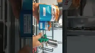 review equipment hasil cat dasar epoxy terjangkau AUTO PAINT+Hardener aplikasi spraygun F-75 NRT Pro