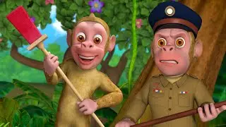 Natkhat Bandarmama - Kela kha ke Chhilka Fek Raha Tha | Hindi Rhymes for Children | Infobells