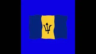 barbados 2d flag  green screen flag animation