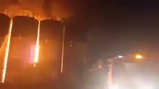#breakingnews fire at the motor oil factory in the east Iran after explosions