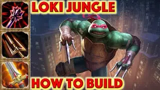 SMITE HOW TO BUILD LOKI - Skin Showcase RAPHAEL LOKI + Loki Jungle Build + Guide (Conquest) TMNT