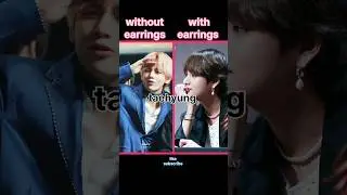 BTS members with earrings and without earrings look🥰☺️#subscribe #shorts