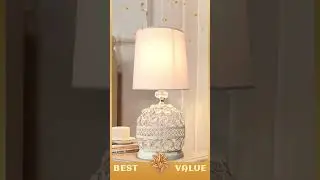 Modern Small Crystal Table Lamp,Contemporary Bedroom Bedside Nightstand Lamp,Morden Minimalist, D...