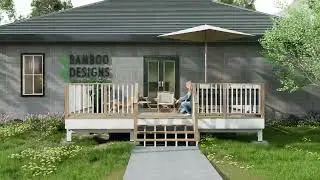 Aspen Grand Entry Deck &ndash; 20x20 Freestanding Porch Plan | DIY Modular & Mobile Home Deck