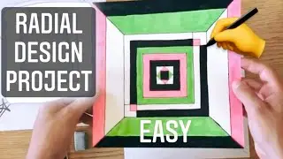 How to make RADIAL DESIGN Art !!! - East Kids Art Projects | Mr. Schuette