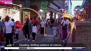 Glittering Christmas lights at Melrose Arch