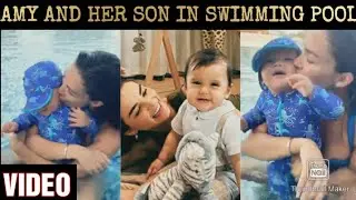 Amy and Baby Playing in Swimming Pool LATEST Video | Amy Jackson | Amy Baby |