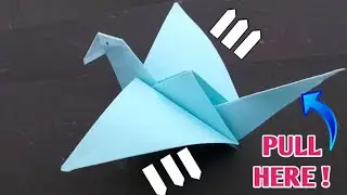 Оригами: бумажная птица, хлопающая крыльями 🐦 | Как сделать бумажного журавлика | Оригами журавли...