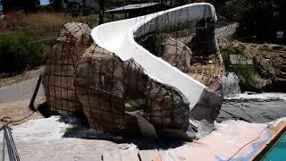 Fake Rock Slide Enclosure Build Update, REBAR & BURLAP!