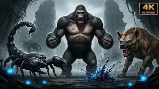 Titan Ape vs Giant Scorpion & Hyena Alpha | Skull Temple Battle (4K ULTRAHD)