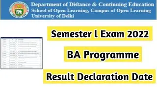 Du Sol BA (P) Result Semester 1st | Ran2goal (DU SOL) #du #dusol #result #exam #result