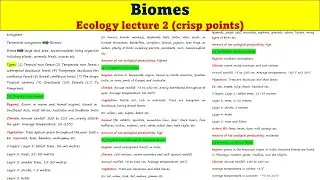 Biomes | Types | Ecology lecture 2 | UG | PG | UPSC