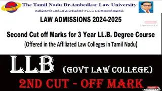 3 Years LLB Law Degree Second 2 Counselling Cut off Mark Rank List 2024 | BL Law Degree #cutoff