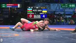 Round 3 WW - 48 kg: I. SEMKIV (UKR) df. T. NASIROVA (AZE) by VSU, 10-0
