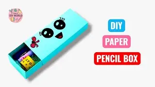 DIY Paper Pencil Box ✂️ | How to make Paper pencil box | Easy & Cute School Craft #papercraft #diy  