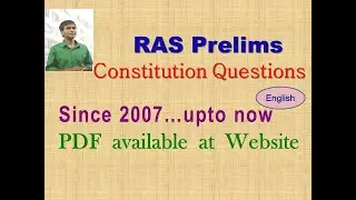 RAS Pre solved papers| RAS Indian polity questions 2007-2018|RAS prelims previous year solved papers